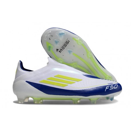 adidas F50 Elite LL FG Nouveau Blanc Jaune Solaire Bleu Lucide