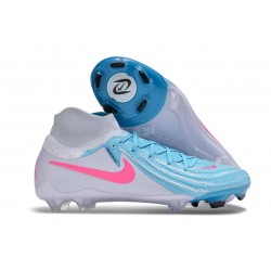 Chaussure Nike Phantom Luna 2 Elite FG Bleu Blanc Rose