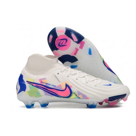 Chaussure Nike Phantom Luna 2 Elite FG Blanc Rose Bleu