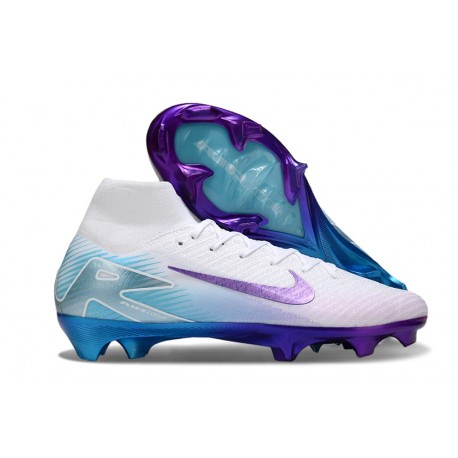 Nike Air Zoom Mercurial Superfly 10 Elite FG Blanc Violet Bleu