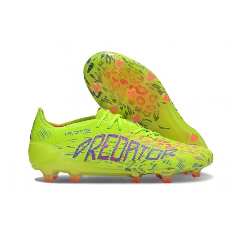 Chaussure Adidas Predator Elite FG Citron Lucide Rose Bleu Fusion