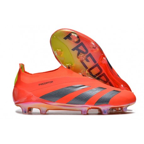 Chaussure Adidas Predator Elite Laceless FG Rouge Noir Jaune 