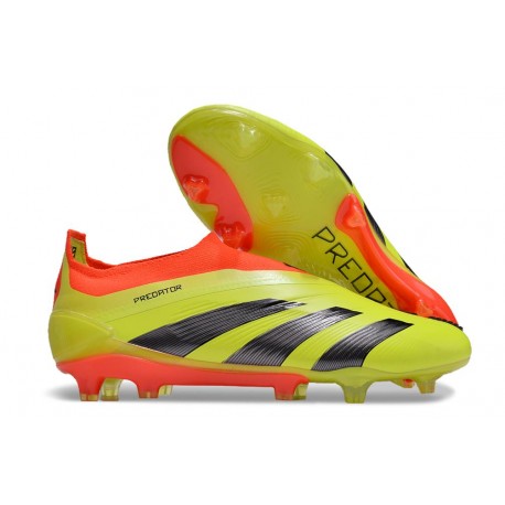 Chaussure Adidas Predator Elite Laceless FG Jaune Noir Rouge