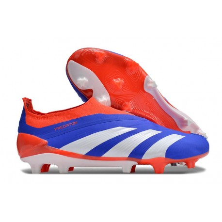 Chaussure Adidas Predator Elite Laceless FG Bleu Blanc Rouge