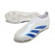 Chaussure Adidas Predator Elite Laceless FG Blanc Bleu