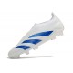 Chaussure Adidas Predator Elite Laceless FG Blanc Bleu