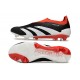 Chaussure Adidas Predator Elite Laceless FG Noir Banc Rouge Solaire