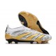 Chaussure Adidas Predator Elite Laceless FG Blanc Or Gris