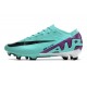 Chaussure Nike Mercurial Vapor 15 Elite FG Cyan Violet Noir