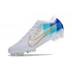 Chaussure Nike Mercurial Vapor 15 Elite FG Blanc Bleu Or